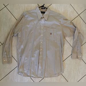 CHAPS RALPH LAUREN 90s Vintage Beige Long Sleeve Button Down Shirt Men